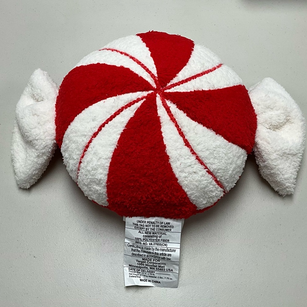 Wondershop Red and White Peppermint Candy Pillow